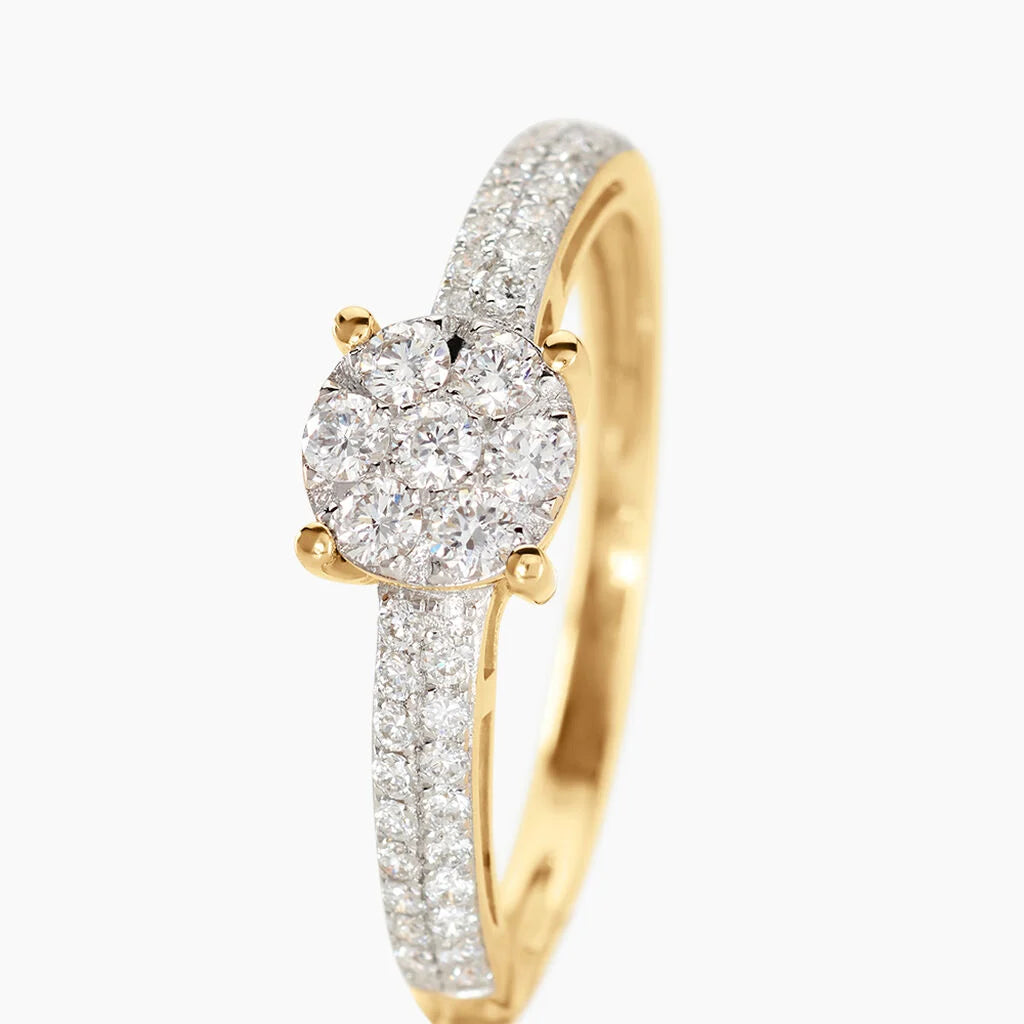 Bague Solitaire Julia Or Jaune Diamant Synthetique