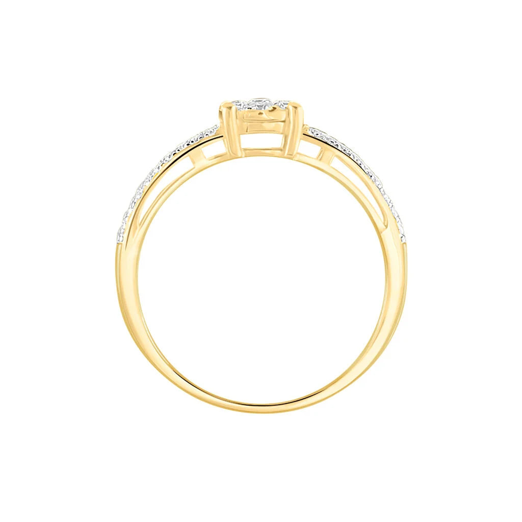 Bague Solitaire Julia Or Jaune Diamant Synthetique