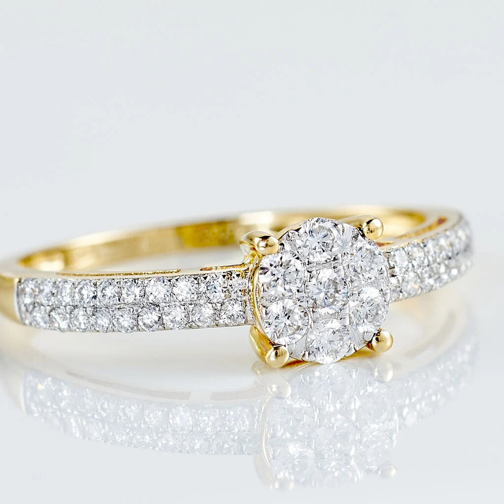 Bague Solitaire Julia Or Jaune Diamant Synthetique